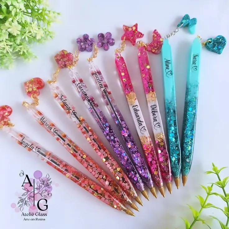 Custom Resin Name pen – Handmade Personalized Gift Resin Art By Minsa