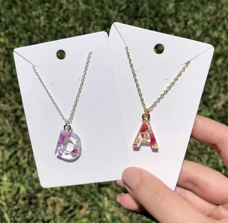 Resin Alphabet Pendant & Keychain Set – Custom Gift for Her Resin Art By Minsa