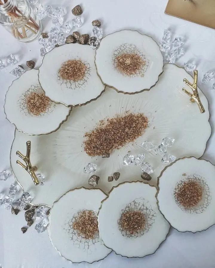 Elegant Tray & Coasters Set – Perfect for Home & Entertaining Resin Art By Minsa