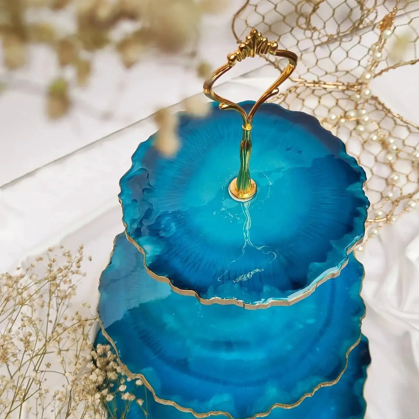 Elegant 3-Tier Resin Cake Stand for Desserts, Cupcakes, and Parties