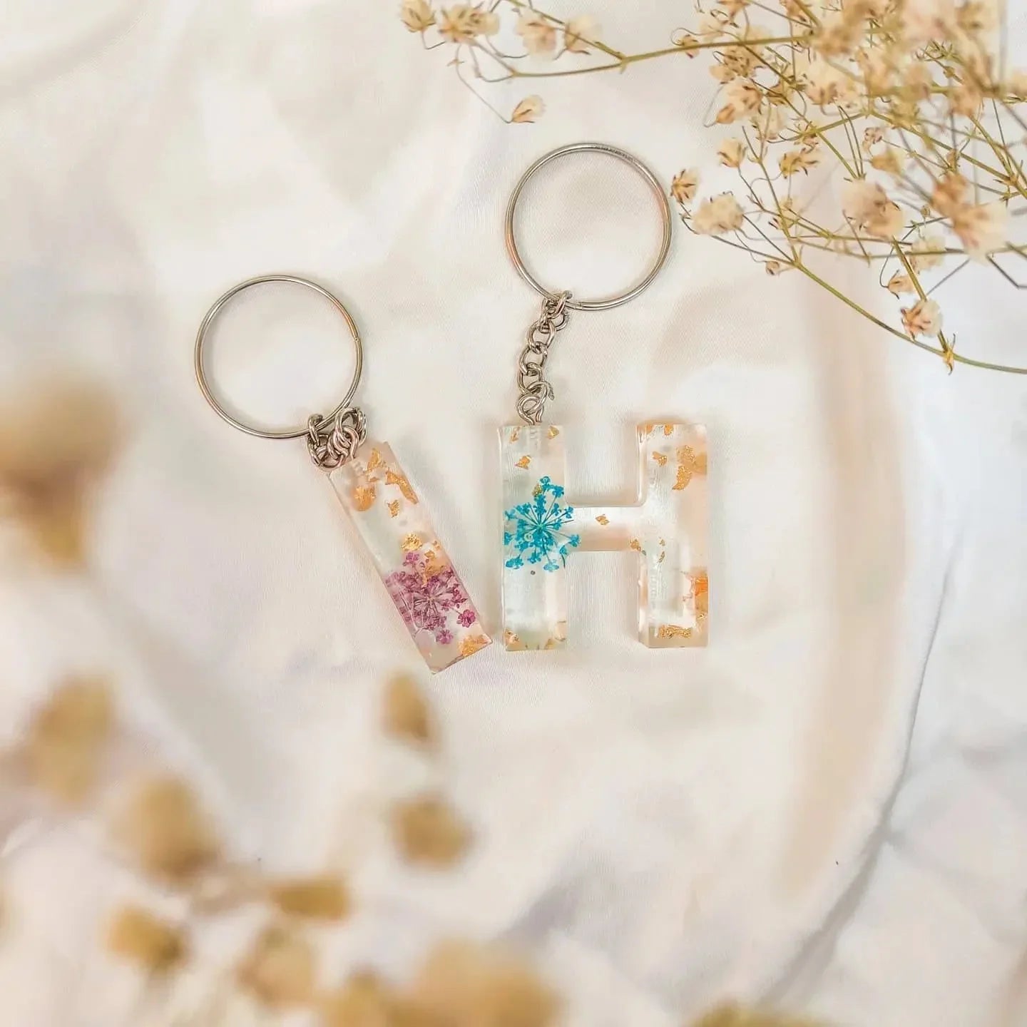 Floral Keychain Resin Art by Kainaat