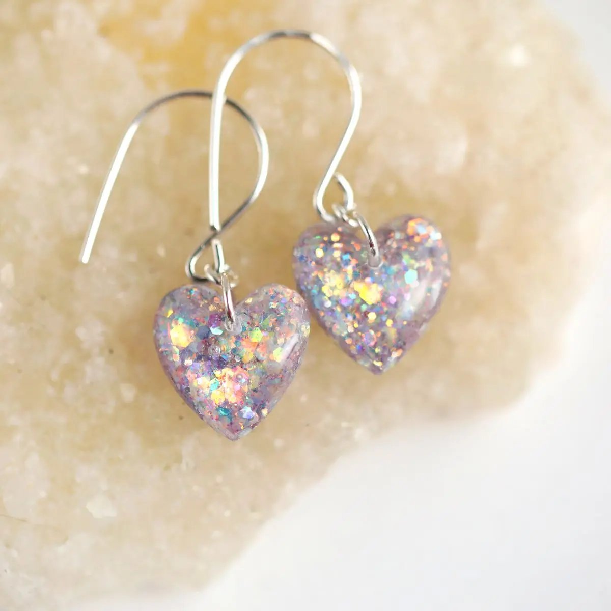 Heart-Shaped Earrings for Girls – Cute & Elegant Jewelry Resin Art By Minsa