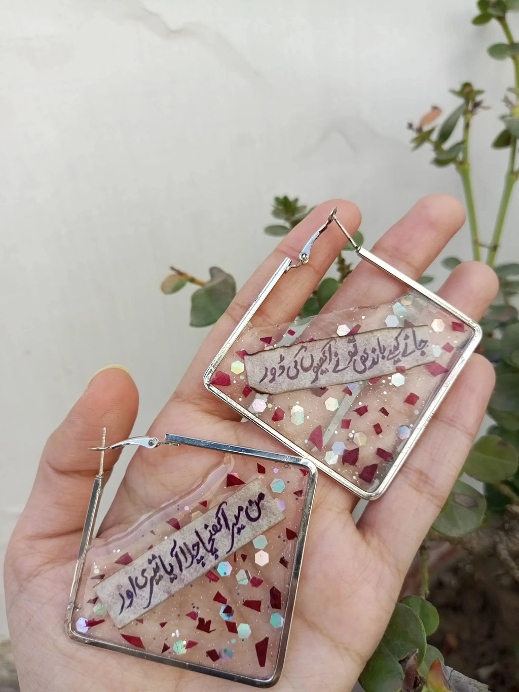 Flower Diamond Hoop Poetry Earrings My Store