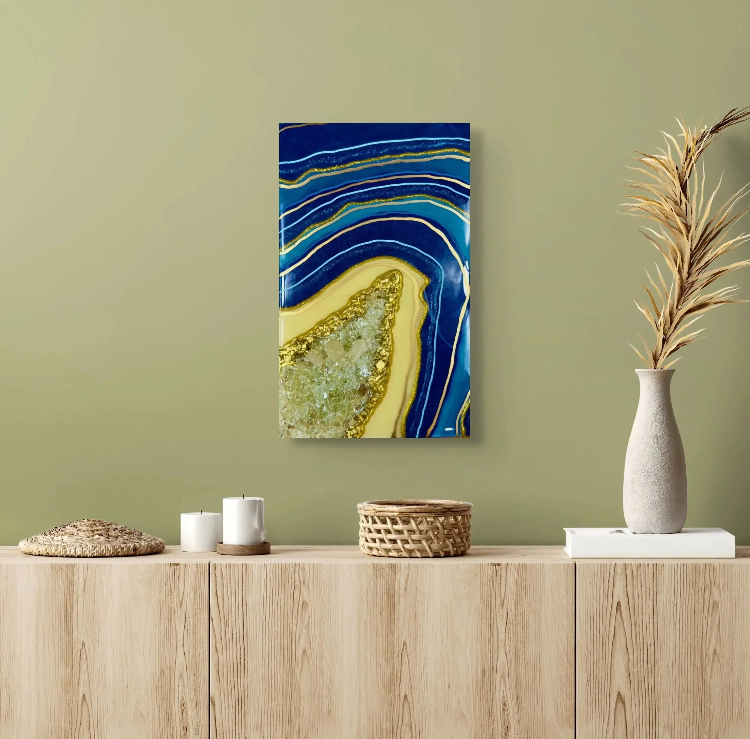 Azure Flame — Resin Art by Mariah 