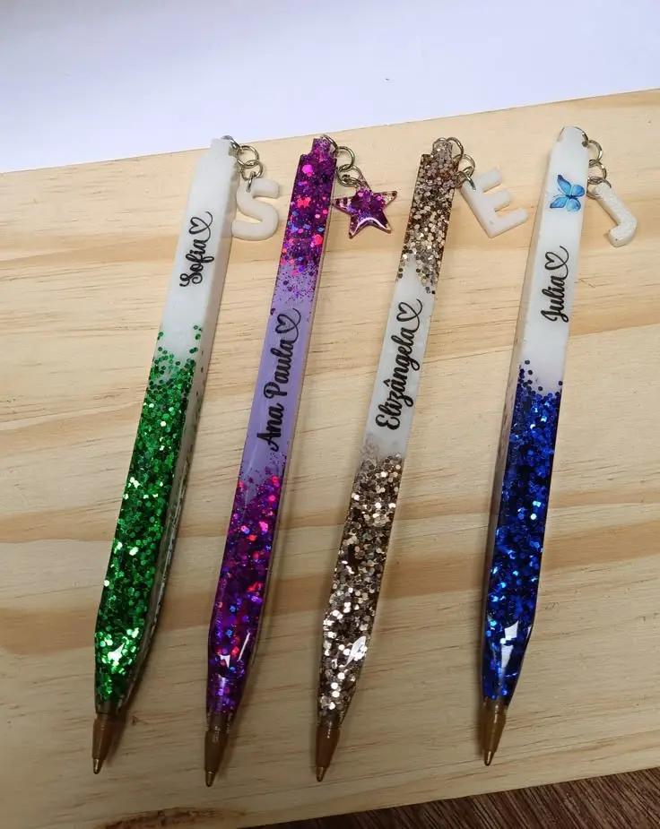 Custom Resin Name pen – Handmade Personalized Gift Resin Art By Minsa