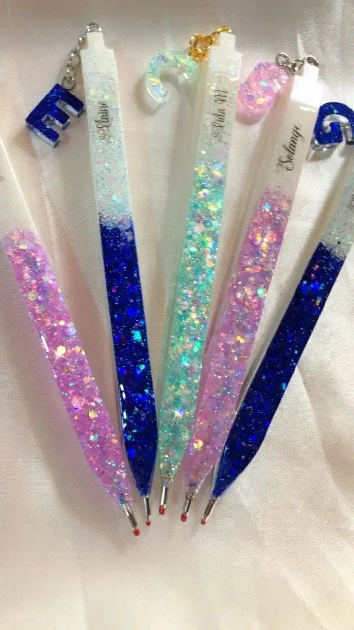 Custom Resin Name pen – Handmade Personalized Gift Resin Art By Minsa