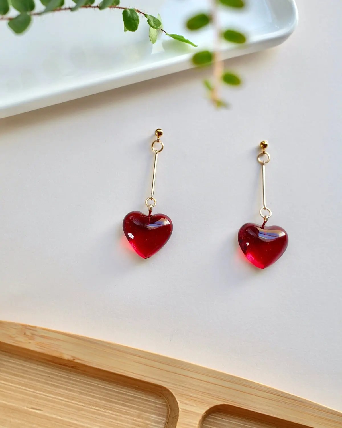 Heart-Shaped Earrings for Girls – Cute & Elegant Jewelry Resin Art By Minsa