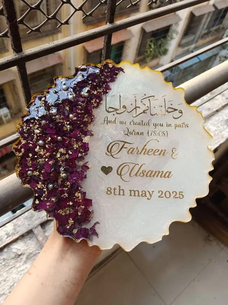 9.5 inch Engagement Tray with handles Resin Art By Minsa